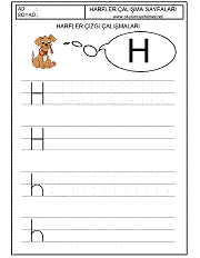 okul öncesi harfler çizgi çalışmaları h harfi